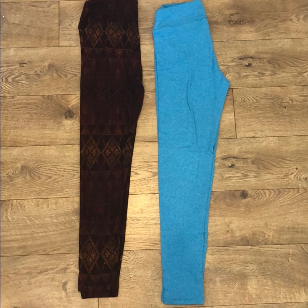 LuLaRoe one size leggings; 2 pair!